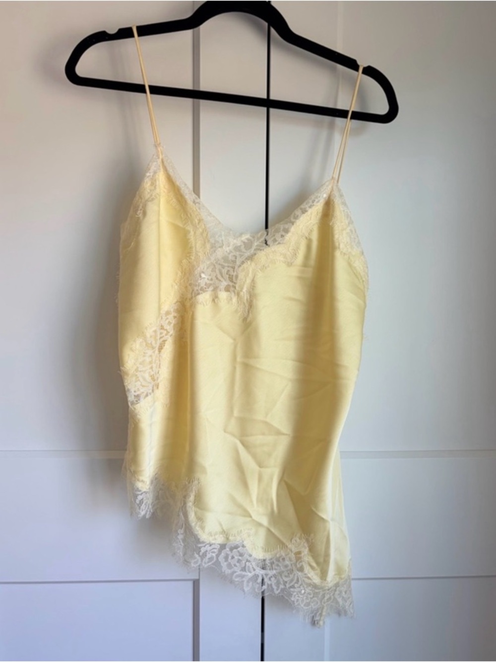 Zara Yellow Lace Trim Cami size XS